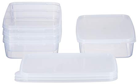 MiraHome Gefrierdosen 4x2L rechteckig durchsichtig – Vorratsdosen mit Deckel luftdicht – Transparente Frischhaltedosen – Aufbewahrungsbox Küche für Mealprep & Organisation – Austrian Quality