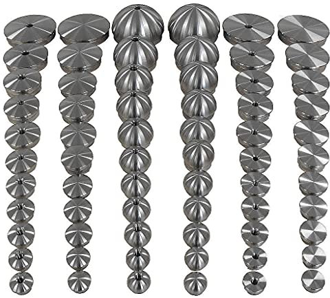 TIBU | Edelstahl V2A Endkappe Ø 20-76mm flach gewölbt halbrund Gewindebohrung Rohr Stopfen Deckel Verschluss Fitting Geländer Variante > 50 Stück für Rohr Ø 42,4 x 2 mm halbrund mit M8 Gewinde