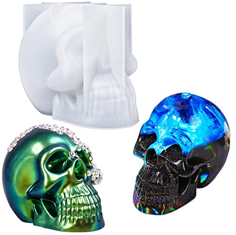 LET'S resin Silicone 3D Large Skull Shape Molds for Candle Making, Home Decor, Outdoor, Epoxy Resin Casting Art Crafts