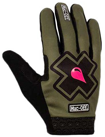 Muc-Off Durable synthetic leather glove combined with gel and EVA padding provides superior comfort and control, Black White, M (20503)