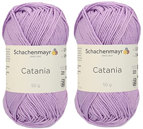 Catania Schachenmayr Originals 100% merzerisiertes Baumwollgarn, insgesamt 100 g. Je 50 g / 125 m Amigurumi-Garn Fine-Sport 2 (226 Lila)