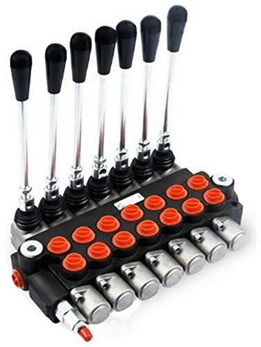 Válvula Hidráulica Monobloque P40 de Control Manual, 7 Velocidades, Palanca de 13 GPM 1/2 Pulgadas, para Cilindros de Doble Acción y Dirección