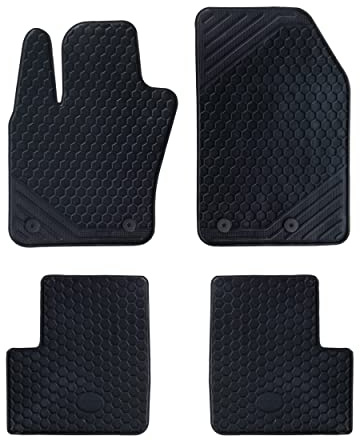Auto Accessori Lupex - Set da 4 tappetini in gomma per auto compatibili per 500x, adatto a tutte le stagioni, nero, sagomati anteriori e posteriori
