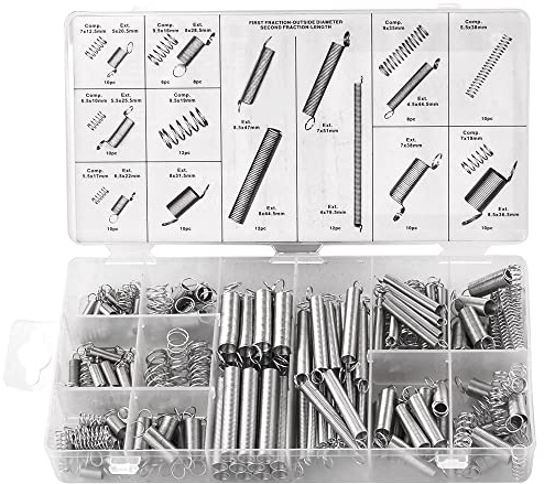 200PCS Molla Assortimento Kit Zinco Placcato Estensione e Compressione Industria Molle per Negozi e Riparazioni Domestiche