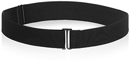 Cobee Women Invisible Belts, Women Stretch Belt Adjustable Elastic Belt with Flat Buckle No Show Waist Belts for Jeans Pants Dresses (Black)