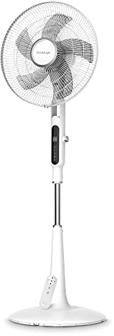 DARDARUGA Premium Standventilator, Ultraschall, Touchscreen, Nachtmodus, Anti-Moskitonetz, Timer, Fernbedienung, Energieeinsparung, Höhe verstellbar, Oszillation, weißes Design