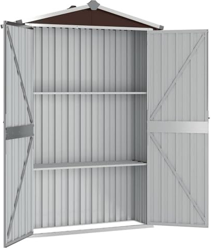 Keketa Abri de jardin, maison de jardin, en tôle d'armoire, rangement d'extérieur, en PVC, 107,5 x 46 x 183 cm, en acier galvanisé