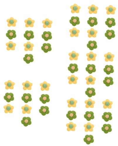 DOITOOL 50stücke Haarschmuck Handgefertigte Häkelblumen Für Haarnadeln Und Broschen Und Perfektes Zubehör Für Kreative Dekorationen Geeignet Für Hochzeiten Und Bastelprojekte