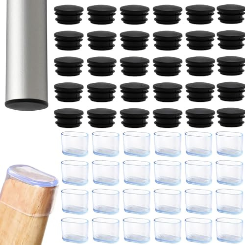 Esshogo 48 pezzi Gommini per Sedie Ovali, Antiscivolo Tappi Silicone