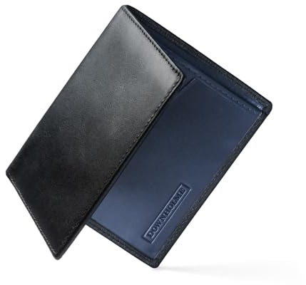 Downholme Bifold Slim Silhouette Leder-Geldbörse für Herren (Schwarz)