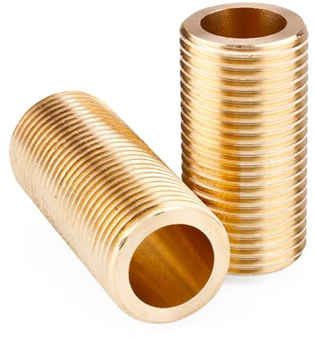 3/4 Inch (25mm) Threaded Nipple, 2Pcs Brass Running Nipple Threaded Tube Long Plumbing Fitting for Tank Connectors, Length 60m