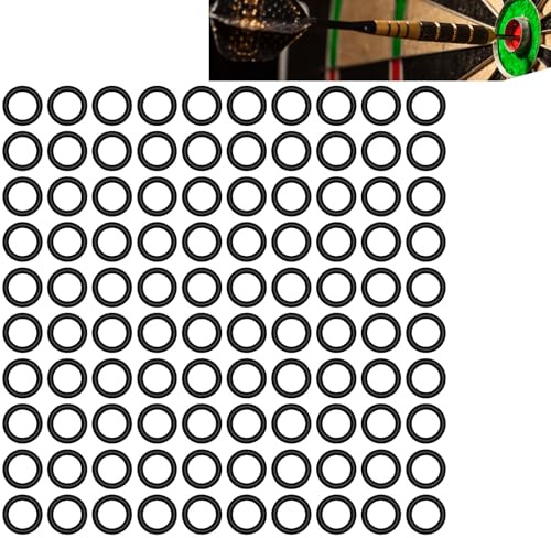 DHWEKU 100 Stück Dart Gummiringe,Dartpfeile Zubehör, Gummiringe,Für Besseren Befestigung der Darts Schäfte am Barrel,Schwarz und Weiß