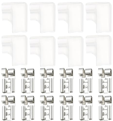 Be In Your Mind 100 Stück 6,3Mm Rechtwinklige Flachsteckhülsen Crimpklemmen mit 100 Stück PVC-Isolierhülsen Passend für Kabelgrößen von 16–22 AWG/0,5Mm² Bis 2,0Mm² für Geräteschalter