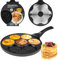 KARL HAUSMANN Pancake Padella a induzione – 26 cm – Bambini con motivo Smiley – Padella per uova fritte con rivestimento antiaderente – per tutti i piani cottura – 7 X stampo Maker – Padella per uova