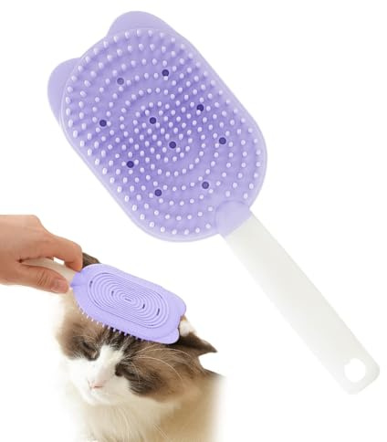 Bürste für Haustiere – Bürste für Katzen, Bürste für Katzen, doppelseitige Massagebürste für Haustiere, Kamm mit Zunge für Katzen, weicher Kamm für Katzen, Br