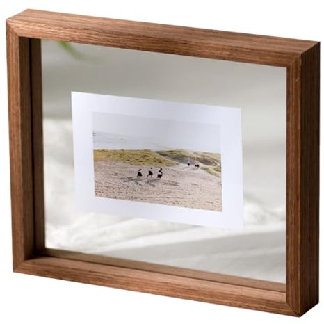 Machtiging Cornice Portafoto in Vetro Bifacciale,Poster Cornice Foto Fronte Retro,Cornice Galleggiante,Visibile su Entrambi I Lati,Adatto per Camera da Letto Soggiorno Ufficio Display Desktop