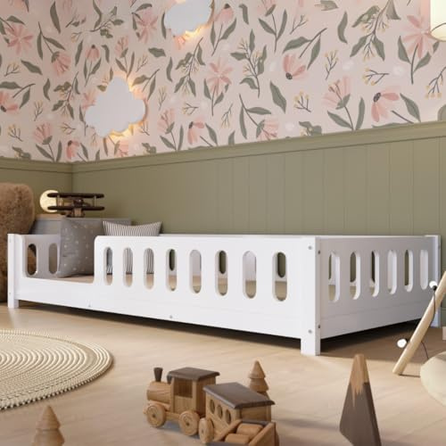 Crazy Pine Montessori Kinderbett Crazy Ethan 100x200 cm - Einstieg Links