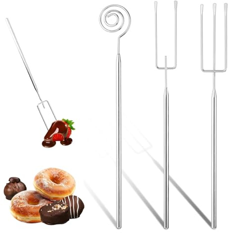 svpfuo 3 Pièces Fourchette à Praliné au Chocolat, Fourchettes à Praliné en Acier Inoxydable, Fourchette à Chocolat, Convient pour la Fondue au Chocolat, la Fontaine de Chocolat, les Bonbons aux Noix