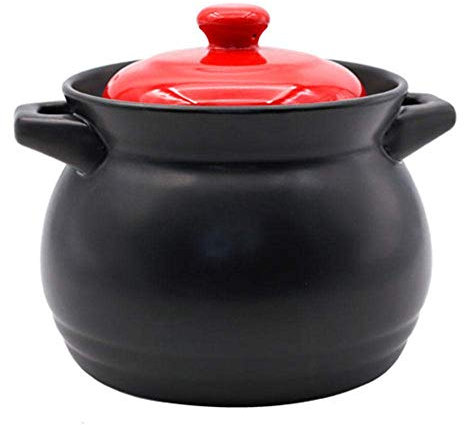 Pentola in Terracotta, pentola in Ceramica, pentola in Argilla, pentola in Argilla, pentola per Congee, pentola per stufato, casseruola Speciale per Uso Domestico (6,0 l)