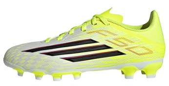 adidas Unisex Kids F50 League Multi Ground Football Boots Kids, Team Solar Yellow 2/core Black/Lucid red, 2 UK