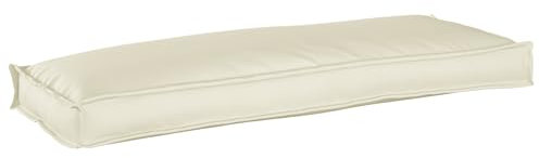 vidaXL Cojín de Palet para Banco en Crema, 110 x 40 x 8 cm, de Tela Oxford. Moderna, Duradera y Suave, Ideal para Asientos de Terraza, Jardín, Patio o Deck. Resistente a la Intemperie