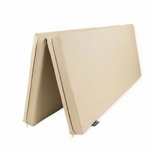 Jeflex® Klappbare Weichbodenmatte 105x82x6cm Grau – platzsparend faltbar, Kunstleder – Turnmatte & Unterlage für Klettergerüste, Sprossenwand, Sport & Spiel – Made in Germany