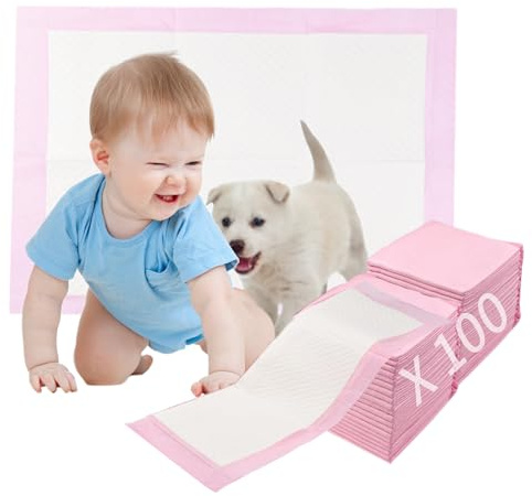 100 Stück Baby Inkontinenzunterlage Wickelunterlage Einweg, 33 × 45 cm Baby Wickelauflage, Changing Mat für Unterwegs, Hygienisch mit Superabsorber, Weich,Wasserdicht, Atmungsaktiv