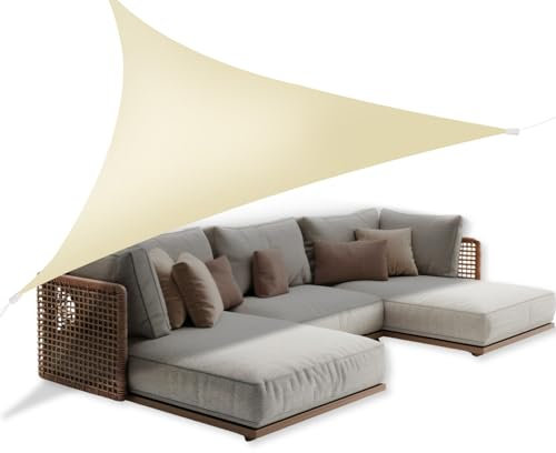 Zendea - Tenda da Sole per Esterno Triangolare 4x4x4 m con Protezione UV e Pioggia - Telo Idrorepellente in Poliestere 210D con Ganci e Occhielli - Facile da Montare