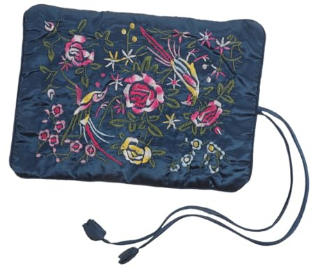 TOPBATHY Bolsa Enrollable Plegable Para Joyas Organizador De Viaje Diseño Bordado