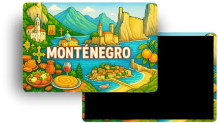 Kühlschrankmagnete – 120 Länder zur Auswahl – Touristenerinnerungen Länder der Welt – Dekorative Kühlschrankmagnete – Geschenk für Reisen – Traditioneller Stil – 5,4 x 7,8 cm – 1 Stück (Montenegro)