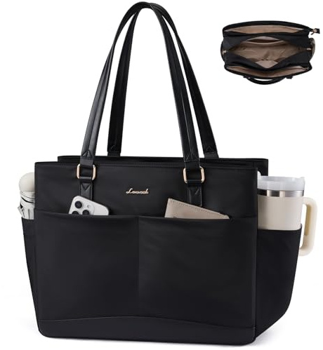 LOVEVOOK Laptoptasche 15.6 Zoll Handtasche Damen Groß Shopper Tote Bag mit Reißverschluss Arbeitstasche Lehrertasche Aktentasche Bürotasche Einkaufstasche Handbags Women für Uni Schule Business Work