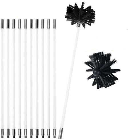 Chimney Sweeps Brush Flexible Chimney Sweep Set Flue Sweeping Brush & Rod Kit Soot Cleaning Rods Nylon Tool