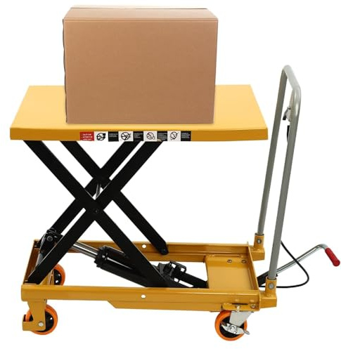 Heavy-Duty Hydraulic Lift Table Cart, 500kg Capacity, Industrial Material Lifter for Warehouse & Workshop, Portable Hydraulic Equipment for Safe Lifting and Moving