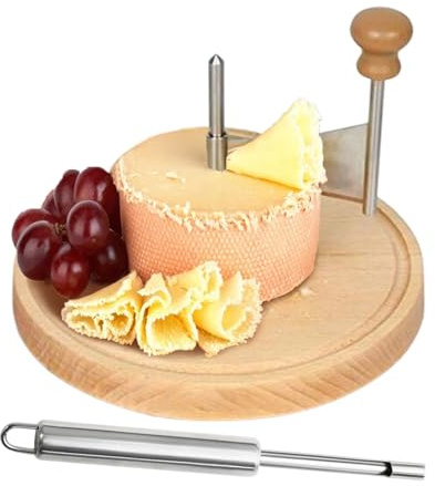 Tête De Moine Skivare | Ostskrapa med träskiva | Ostskärare av stål | Frise À Fromage | Manuell klippare | Raspador De Queso | Restaurang Cas Café