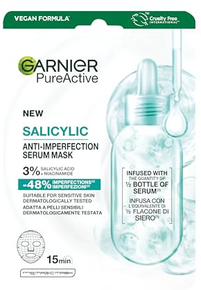 Garnier PureActive Salicylic+ Tissue Masker 28g | Tissue Maske pflegt die Haut mit Salicylsäure+