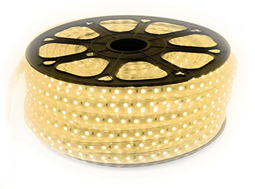 5m LED Strip Lichtband flexband 230V mit 60x 5050 SMD pro Meter - für innen und Außen Wasserfest Warmweiß
