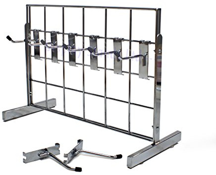 Counter Standing 2 Way Chrome Grid Panel Display with 4 Hooks (E3MINI/1)