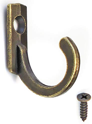 FUXXER® – 10 ganci in metallo per quadri, gancio da parete in ottone anticato bronzo, Vintage Retro, 23 mm, set da 10, viti incluse