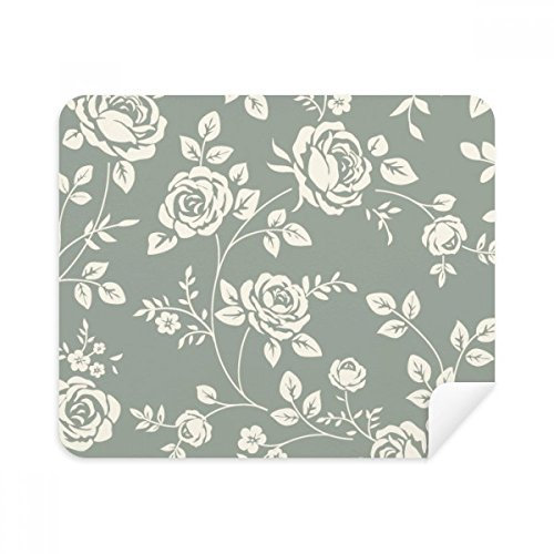DIYthinker Blatt Rose Blume Pflanze Illustration Telefon Bildschirmreiniger Gläser Reinigungstuch 2Pcs Suede Fabric
