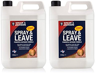 Spear and Jackson - Spray and Leave Concentrate 2 x 5 Litres - Kills Mould, Algae & Lichen From All Exterior Surfaces