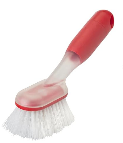 Vigar - Spazzola per la pulizia - Collezione Rengo - 21,5 x 6 x 12 cm - Dispenser di sapone e manico ergonomico - Ideale per stoviglie, vestiti o bagno - Rosso