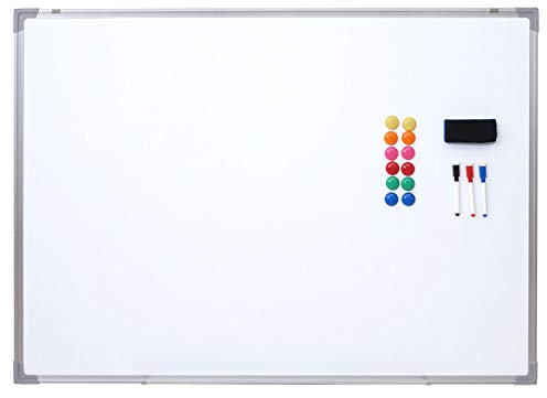 Mendler Whiteboard HWC-C84, Pinnwand, inkl. Zubehör - 110x80cm | Magnettafel, Memoboard