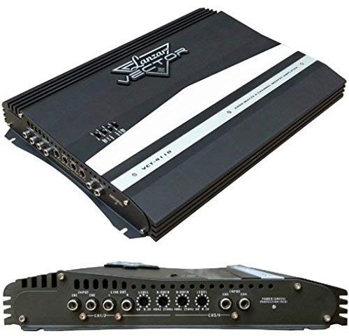 LANZAR VCT4110 VCT 4110 AMPLIFICATORE AUTO ULTRA SLIM 4 CANALI 2000 WATT MAX PER PORTIERE SUBWOOFER CLASSE AB 4/3/2 CANALI BASS BOOST 0-18 DB INTEGRATO