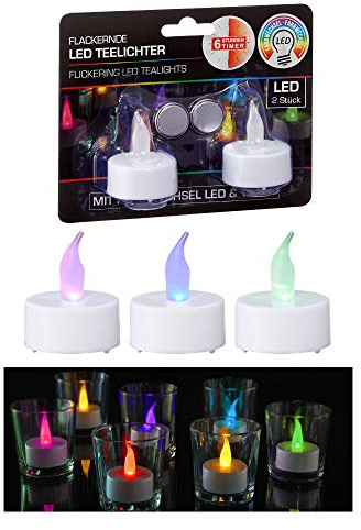 6 x 2er Set LED Teelicht mit Farbwechsel Lichtspiel Partylicht (6 x 2er-Set LED Teelicht)