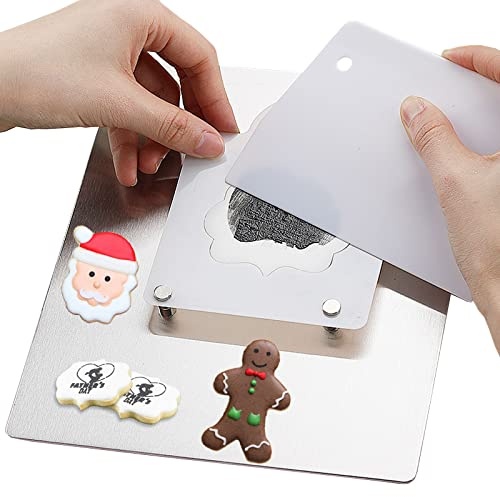 Magnetic Cookie Stencil Holder Kit, Fondant Cookie Stencil Frame Baking Tools for Royal Icing Airbrush, Christmas Cookie Decorating Supplies