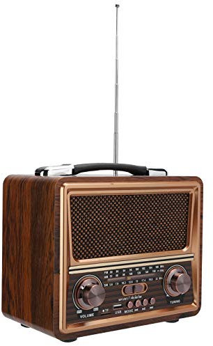 Tragbares Retro-Radio, FM/AM/SW-Radio mit Kabellosem Bluetooth-Lautsprecher, Wiederaufladbarer Batteriebetriebener Vintage-Stereo-Lautsprecher, TF-Karte, USB-Festplatte, MP3-Player für Küche(#2)