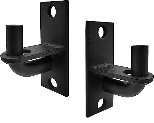 2 Pack Wall Mount Heavy Duty Chain Link Fence Gate Hinges with 5/8 Hinge Pin (Screws Not Included), Black