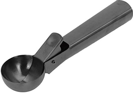 Cuchara para helado, cuchara para frutas de acero inoxidable Cuchara para melón de agua Cuchara para helado gourmet con fácil liberación de gatillo Cuchara para galletas(negro)