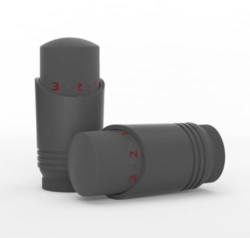 VANCOCO Thermostatic Valve Head - Vancoco Modern TRV Head Thermostatic Radiator Valve Thermostatic Valve Head Matt Finish M30x1.5 Corner Radiator Valves ((Anthracite)