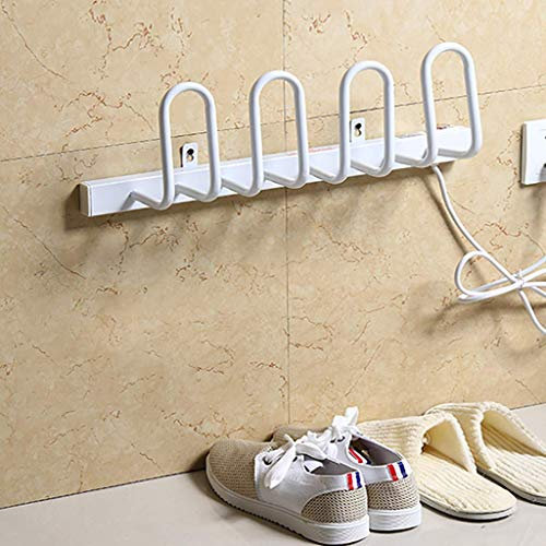 Samnuerly Shoe Dryer, Glove Dryer & Boot Warmer,Wall-mounted Electric Shoes Dryer Dry Heater Boot Warmer Deodorizer Rail Rack for 2 pairs shoes,white